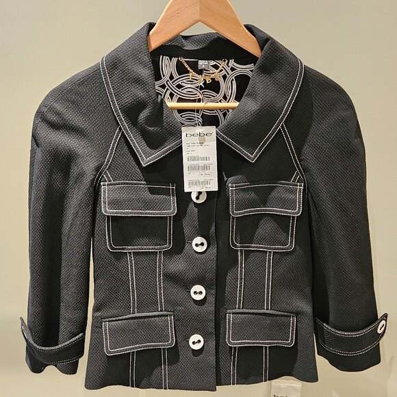 BEBE cropped spring jacket - size 4 - Picture 1 of 3